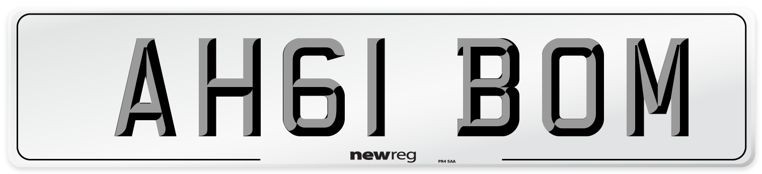AH61 BOM Number Plate from New Reg